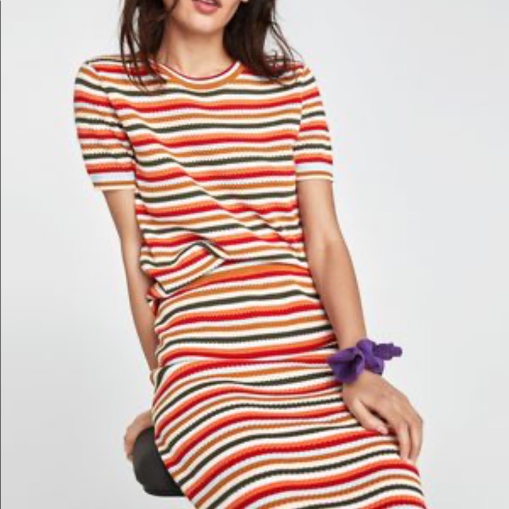 Zara Knit Midi Skirt